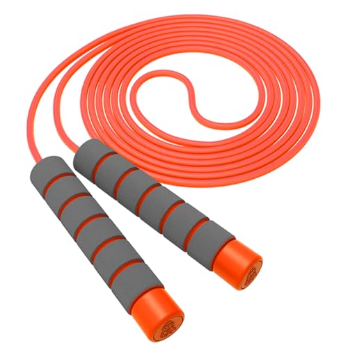 Jump Rope For Kids,Jump Rope Kids,Adjustable Soft Skipping Rope,Toddler Jump Rope With Skin-Friendly Foam Handles For Kids, Boys,Girls,Women, Men,Exercise Activity,Outdoor Fitness - color: Orange