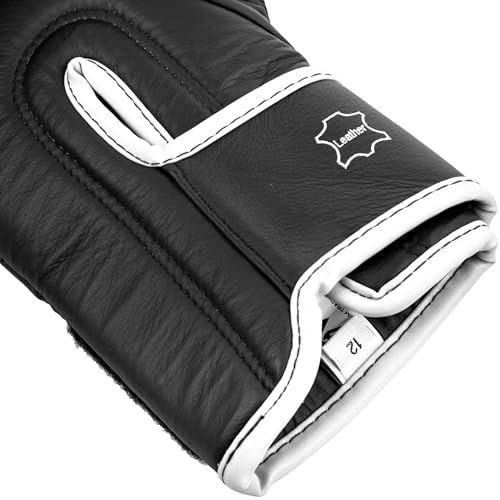 Venum Hammer Pro Boxing Gloves - color: Black/White, size: 12oz, style: Hook and Loop