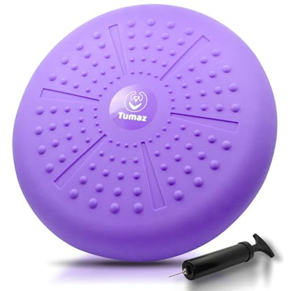 Tumaz Wobble Cushion Wiggle Seat Core Balance Disc with Pump - color: 08. Purple