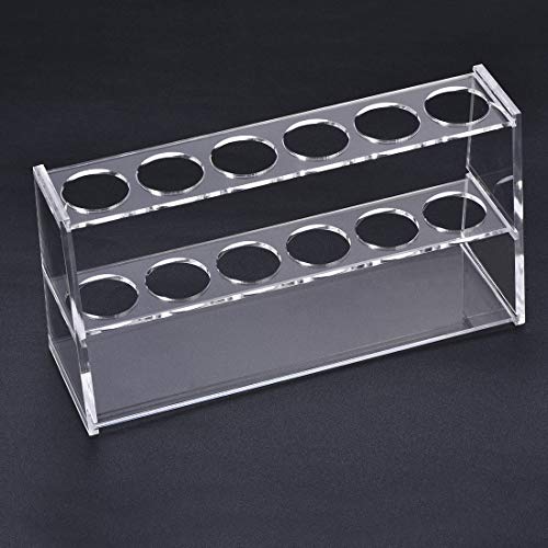 uxcell Acrylic Test Tube Holder Lab Stand Rack 6 Wells for 100ml Centrifuge Tubes Laboratory Clear