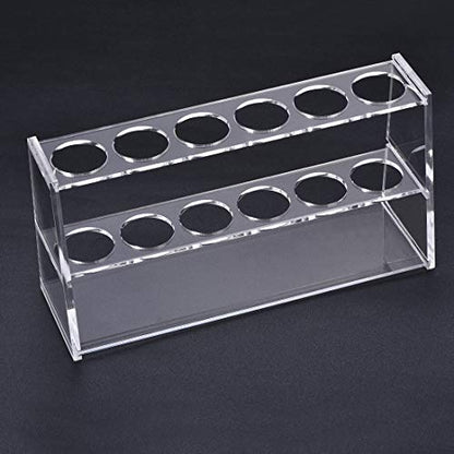 uxcell Acrylic Test Tube Holder Lab Stand Rack 6 Wells for 100ml Centrifuge Tubes Laboratory Clear