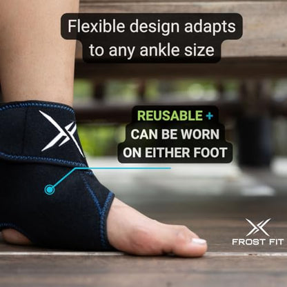 Ankle Hot/Cold Wrap - Gel Ice Pack for Pain Relief, Achilles Tendonitis, Top of Foot and Heel, Sprained Ankle