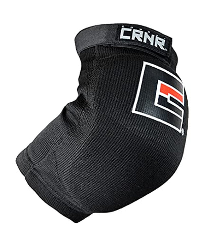 Combat Corner Muay Thai Elbow Pads for MMA, Boxing, Kickboxing, Martial Arts (Black, Large/X-Large)