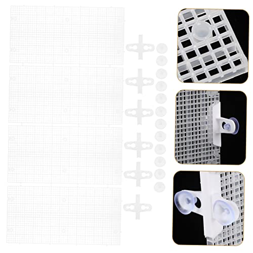 ibasenice 4pcs Aquarium Divider Isolation Board Cups Fish Tank Separator Transparent Cuttable Grid Plate for Breeding and Separation Material