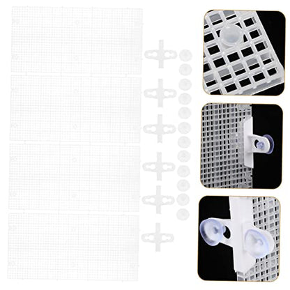 ibasenice 4pcs Aquarium Divider Isolation Board Cups Fish Tank Separator Transparent Cuttable Grid Plate for Breeding and Separation Material