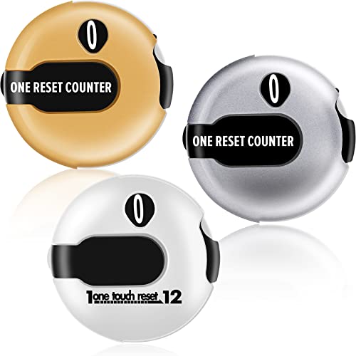 3 Pcs Golf Stroke Counter 1.2" Clip - color: Gold, Silver, White