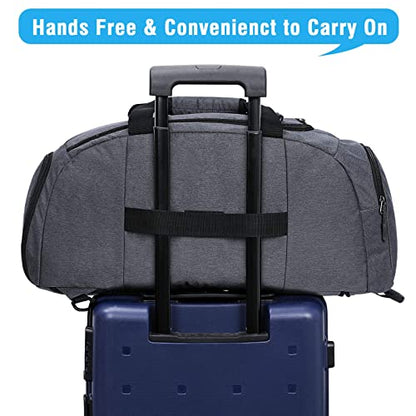 G4Free 40L Foldable 3-Way Travel Bag Sports Bag with Shoe Compartment Men Women Gym Bag Luggage for Sports Fitness Gym Holiday, Snow Ni-Grey, 40L - color: Snow Ni-Grey