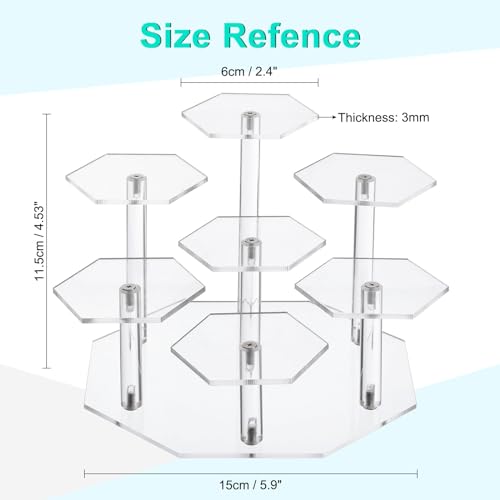 UXcell 7-Tier Acrylic Display Stand for Figures & Collectibles - Clear Acrylic Risers with Perfume Organizers