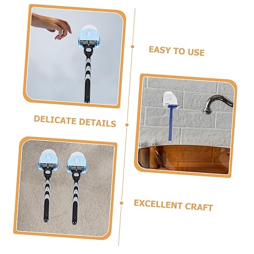 DOITOOL 10pcs Plastic Razor Holders Suction Cups Wall Razor Storage Rack for Efficient Space-saving Showers Durable Bathroom Shaving Tool Stand Compact Design Easy Installation