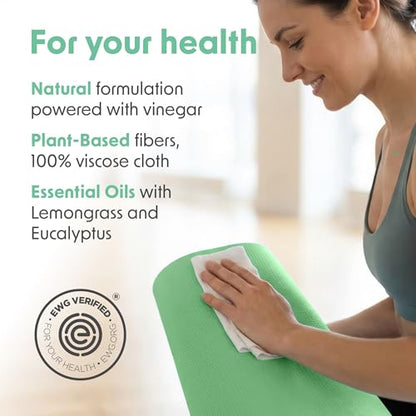 Wipex Plant Based Gym Wipes Dispenser Refill - EWG Verified - 1400 Count 8"x8" Fitness Equipment Wipes with Cleaning Vinegar, Lemongrass & Eucalyptus, Quality Gym Wipes for Equipment & Surfaces - size: 700 Count (Pack of 2), style: Plant-Based Cloth: Lemo