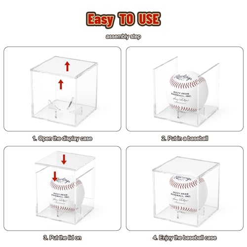Acrylic Baseball Display Case, Clear Memorabilia Showcase for Display - size: 3.15 x 3.15 x 3.15 inches