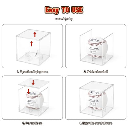 Acrylic Baseball Display Case, Clear Memorabilia Showcase for Display - size: 3.15 x 3.15 x 3.15 inches