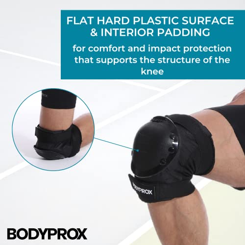 BODYPROX Knee Pads Elbow Pads Wrist Guards Set for Inline Skating, Skateboarding, Roller Derby and BMX Ride. - size: Large