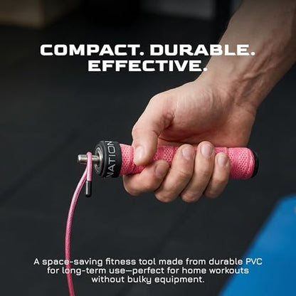 WOD Nation Weight Jump Rope for Men & Women, 1LB Adjustable Heavy Speed Rope with Removable Handle Weights, Dual Cables for Cross Training, Cardio, Home Workouts Adult Fitness Jump Rope - color: Pink