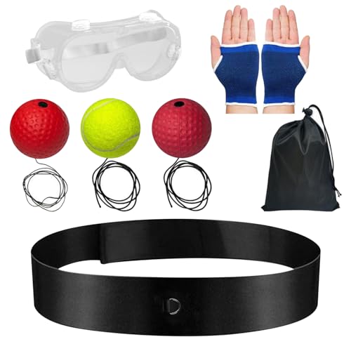 PUCHEN Box Bollen, Box Ball Game, Boxing Reflex Ball, Boxing Ball with Headband Punching Balls Equipment for, Reaction Speed,Agility, Punching Speed, Fight Skilland Hand Eye Coordination Training