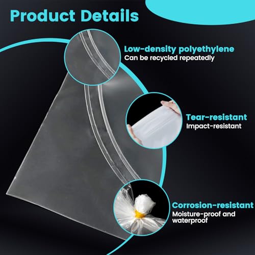 100 Pack Live Fish Bags, 10x20” Round Bottom Double Seal Clear Fishery Bags, Leak-Proof Fish Transport Shipping Bag, HDPE Bag for Freshwater & Saltwater (Ultimate 3 mil)
