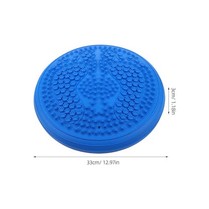 BESPORTBLE Round Inflatable Yoga Mat Balance Cushion Wobble Disc for Foot Massage Stability Training Sensory Wiggle For Women Men Exercise Workout Blue