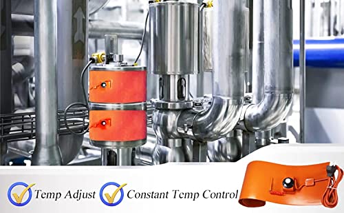Adjustable Metal Drum Heater, Silicone Pail Heater Pad with 30‑150℃ Thermostat, Flexible Temperature Control for Oil Drums & Liquefied Tanks - Digital Display