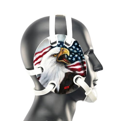 Wrestling Headgear with American Bald Eagle Decals - color: White, size: Youth