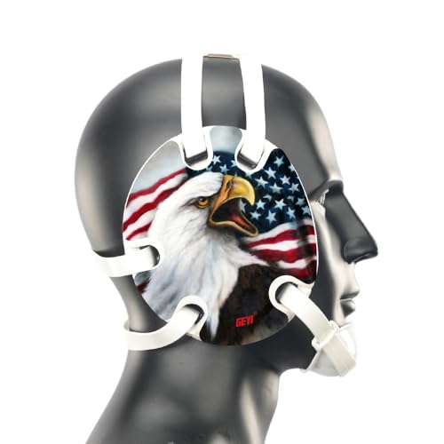 Wrestling Headgear with American Bald Eagle Decals - color: White, size: Adult