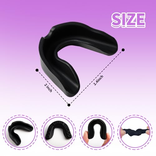 10 Pieces Sport Mouth Guards, Black - color: Black