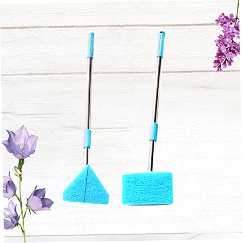 Happyyami Aquarium Cleaning Brush Set 2 Pcs Telescopic Sponge Brush Long Handle Scrubber for Fish Tank Glass Cleaning