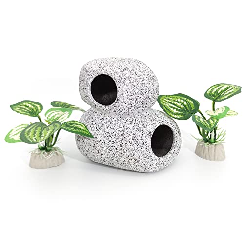 Fish Aquarium Decorations Cave Hide with Viewing Window for Betta Fish Tank Accessories - color: Green 1