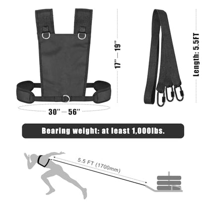 Dolibest Sled Harness for Fitness Resistance, sled Pull Harness, Adjustable Durable and Comfortable for Resistance Training