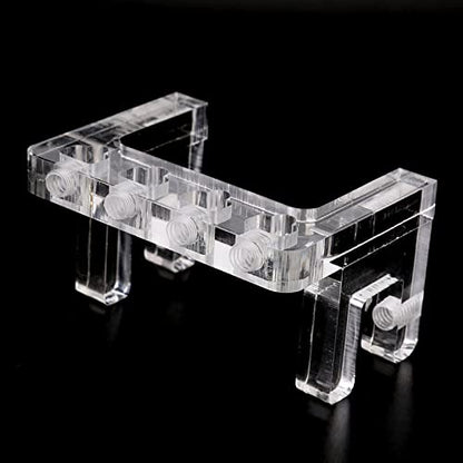 Acrylic Aquarium Hose Holder, Fish Tank Tube Clamp for 10mm Dia Water Pipe, High Transparency Hose Organizer with 4 Hole Positions, Easy to Install and Clean, Universal Fit for AQU