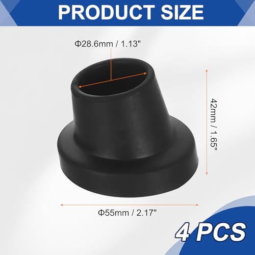 uxcell 4Pcs Replacement Feet for Shower Chair Bath Seat, 1" ID Heavy Duty Non Slip Slope Rubber Suction Cup Feet, Chair Leg Caps for Shower Stools and Transfer Bench, Black