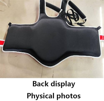 Padded Muay Thai Chest Protector Boxing, Taekwondo MMA Martial Arts Kickboxing Karate Sparring Body Guard Training - color: Red, size: Large