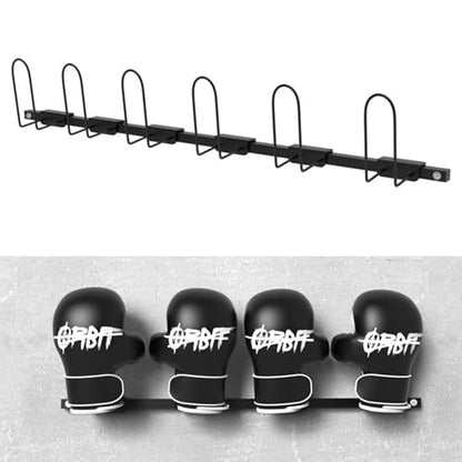 Boxing Gloves Organizer Rack, Boxing Gloves Display Stand Holder, Boxing Gloves Dryer, Wall Mounted Steel Hanging Hooks for Storage Kickboxing, Muay Thai, MMA Training Gloves(35.4in/90cm - Hold 3 Pair - size: 35.4in/90cm - Hold 3 Pairs of Gloves