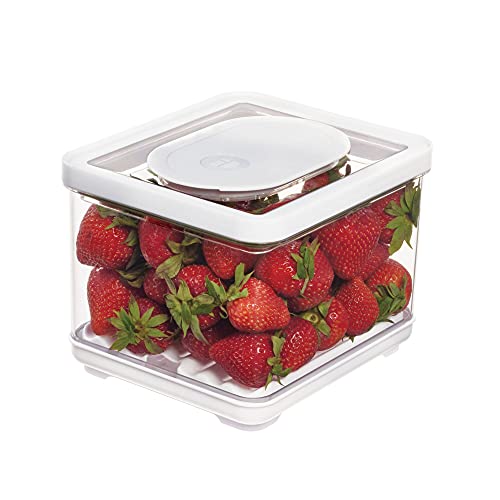 iDesign Fridge Produce Bin with Removable Drainage Tray and Lid - Set of 4 - Clear - size: Square- Small, style: Pack of 4