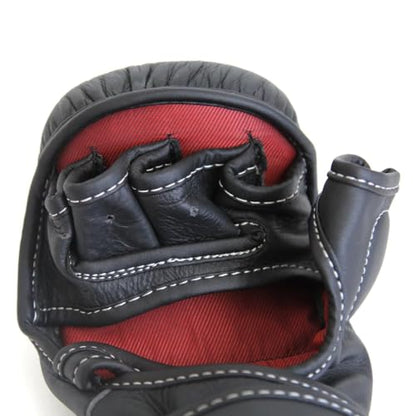 SMAI Leather Hybrid MMA Sparring Gloves: Premium Leather for Kickboxing, Cage Fight, Striking, Grappling, Martial Arts, and Heavy Bag Training. Open-Palm Design for Men and Women. - size: X-Large