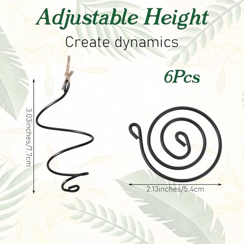 6 Pack Air Plants Live Holders Hanging Air Plant Holder Adjustable Rust-Resistant Iron Rings With Jute Ropes Soilless Stand Display Container For Tillandsia Succulents Home Office Decor Black