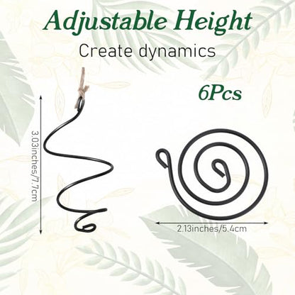 6 Pack Air Plants Live Holders Hanging Air Plant Holder Adjustable Rust-Resistant Iron Rings With Jute Ropes Soilless Stand Display Container For Tillandsia Succulents Home Office Decor Black