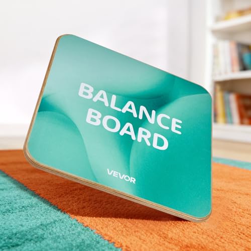 VEVOR Balance Board, 360° Rotating Wobble Board Trainer for Adults 3-Level Adjustable, Wooden Balance Training Equipment, Slip-Resistant Surface for Core Workout, Standing Desk Exercise, Home Gym