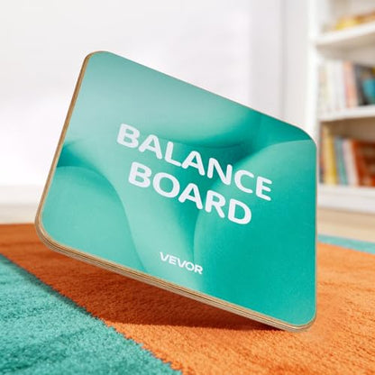 VEVOR Balance Board, 360° Rotating Wobble Board Trainer for Adults 3-Level Adjustable, Wooden Balance Training Equipment, Slip-Resistant Surface for Core Workout, Standing Desk Exercise, Home Gym