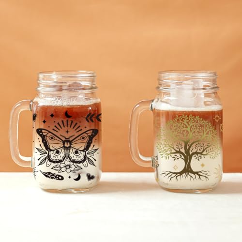 UV DTF Cup Wraps Transfer Stickers Bohemian Divination Pattern, 10 Sheets Waterproof Custom Vinyl Transfer Sticker 16oz Coffee Glass Cup Tumbler Bottle Mug Decals for Men Women - style: Bohemian Divination