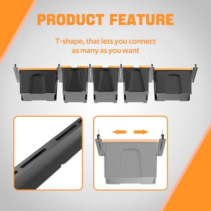 Overhead Garage Storage Rack, Heavy Duty Ceiling Storage Rack | 26 Inch Adjustable Ceiling Bin Storage System, 6 Sets for 5 Bins - style: For 5 Bins