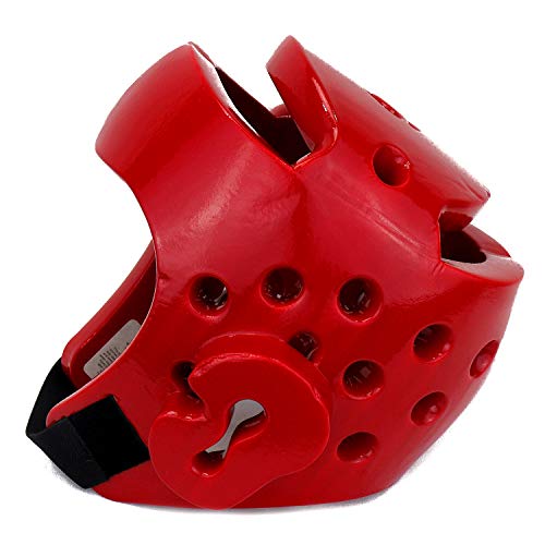 AAMA Taekwondo and Karate Sparring Foam Head Guard - color: RED, size: Large