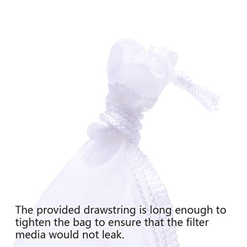 Media Filter Bag Aquarium Extra Fine,Reusable 180 Micron Drawstring Mesh Filter Bags for Very Fine Resins Filter (7.5"*3.6" (3 Pack))