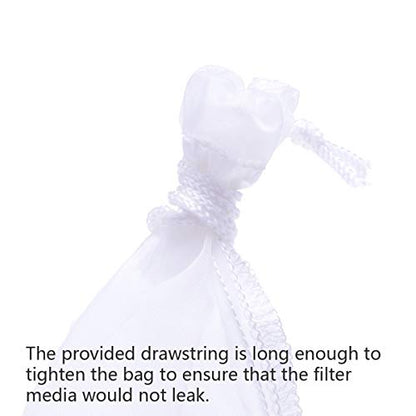 Media Filter Bag Aquarium Extra Fine,Reusable 180 Micron Drawstring Mesh Filter Bags for Very Fine Resins Filter (7.5"*3.6" (3 Pack))