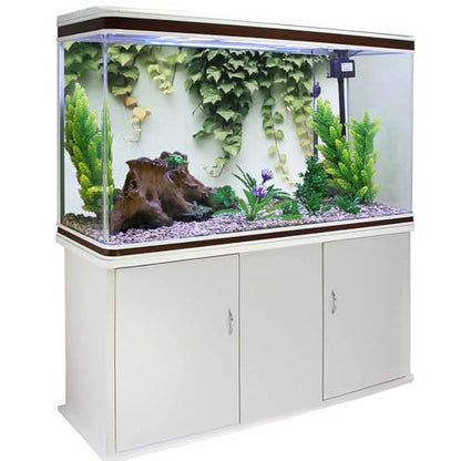 T&H XHome Aquarium Décor Backgrounds Spring Tree Branch Growing on a White Wall Pattern Fish Tank Background Aquarium Sticker Wallpaper Decoration Picture PVC Adhesive Poster 24.4" W x 16.4" H