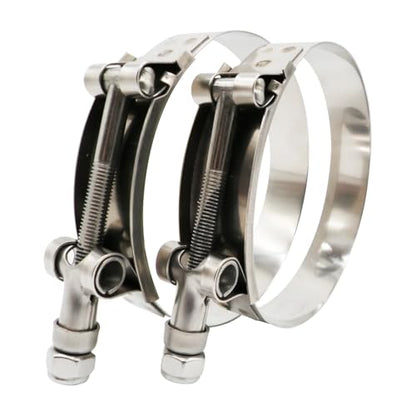 6" T Bolt Hose Clamp Stainless Steel - Working Range 158mm - 166mm for 6" I.D. Hose with 3mm - 6mm Wall Thickness, Roadformer T-bolt Hose Clamps Featured to Provide Reliable Sealing Force, 2 Pack - size: 6" Hose Clamp 158mm - 166mm (6.22" - 6.54")