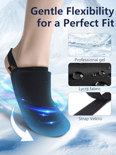 1 Pack Foot Ice Pack for Toe,Freeze Flexible Ice Gel Socks Cold Therapy | Foot Toes Ice Pack Wrap for Broken Toes & Bunion Surgery Recovery- Tendonitis, Plantar Fasciitis, Swelling, Sport Injuries - color: Black-1pack