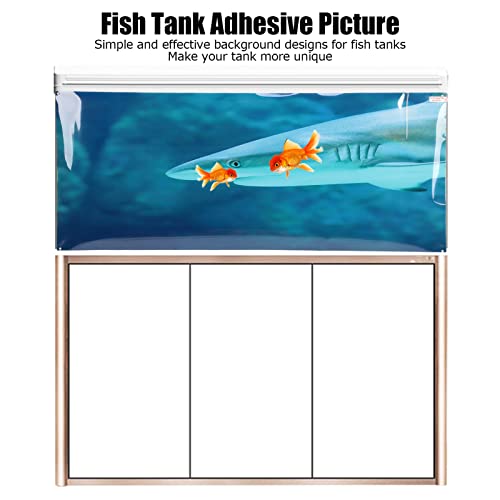 Aquarium Background Paper, Self Adhesive PVC Fish Tank Wallpaper Sticker with 3D Clear Decoration, Fade Underwater Theme Poster for Glass Aquariums (61 * 30CM) - size: 61*30CM