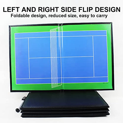 Tennis Coaching Boards, Tennis Tactic Board, Foldable, Tactical Magnetic Kit with Dry Erase, Marker Pen