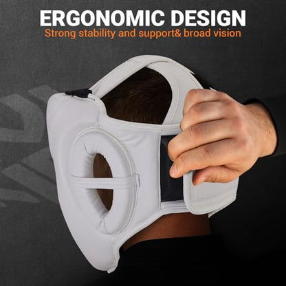 Boxing Headgear - color: White, size: Large
