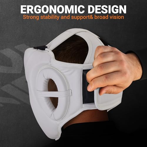 Boxing Headgear - color: White, size: Medium